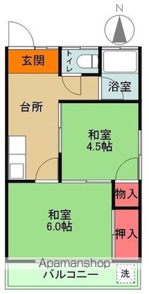 梅光ハイツ[2K/33.05m2]の間取図