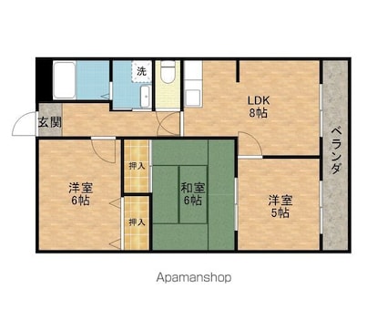 佐生マンション[3DK/61.44m2]の間取図