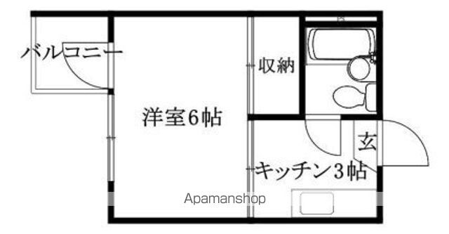 カンパニュラ北代　[1K/18.31m2]の間取図