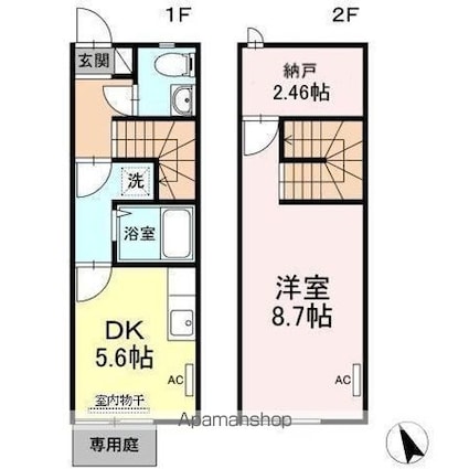 フレスポタウン昭島　Ｃ[1DK/43.33m2]の間取図