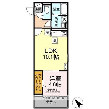 ポール・ヴェール[1LDK/37.01m2]の間取図
