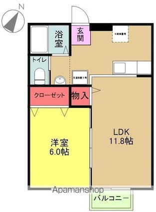 カーサラルジュ[1LDK/39.75m2]の間取図