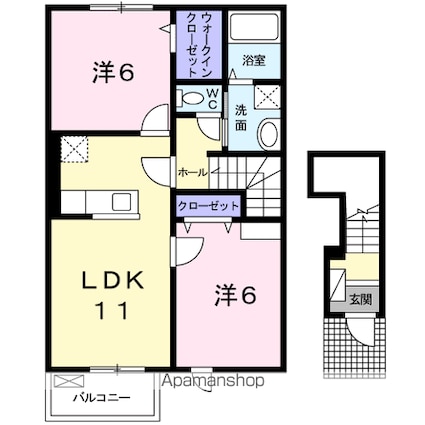 カーサ・ルーリオⅡ[2LDK/57.1m2]の間取図