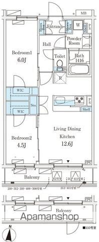 【杉並区堀ノ内のマンションの間取り】