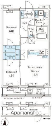 杉並区堀ノ内のマンションの間取り