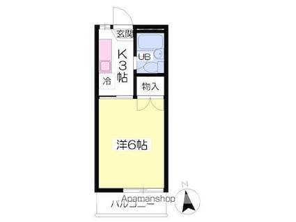 ＰＯＰＯＬＯ宮西[1K/17.01m2]の間取図