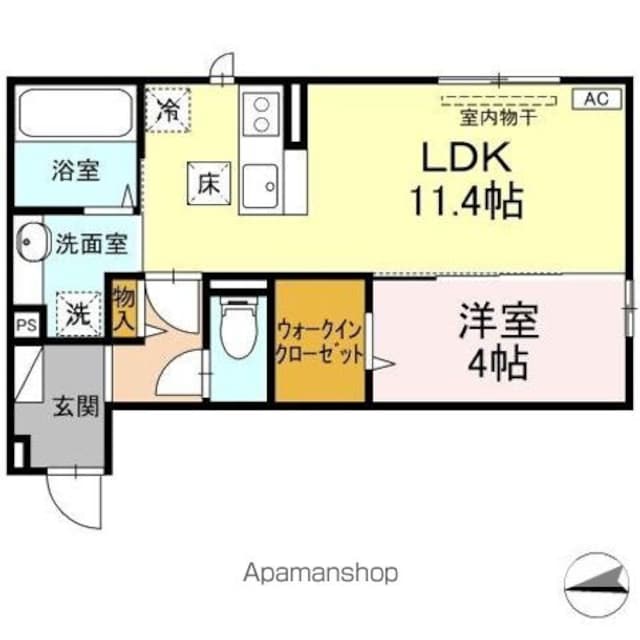 ＲＥＳＵＡ浜田[1LDK/41.01m2]の間取図