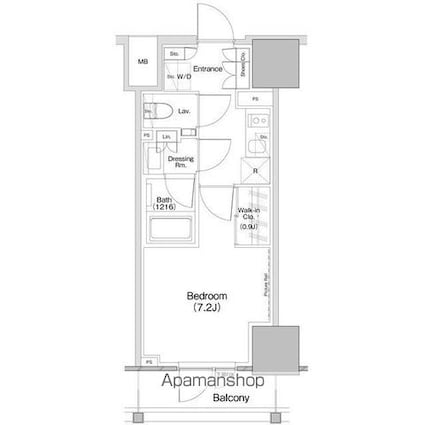 ザ・パークハビオ板橋区役所前[1K/26.94m2]の間取図