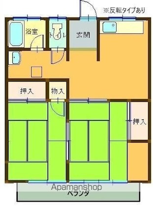加藤第二アパート[2DK/46.2m2]の間取図
