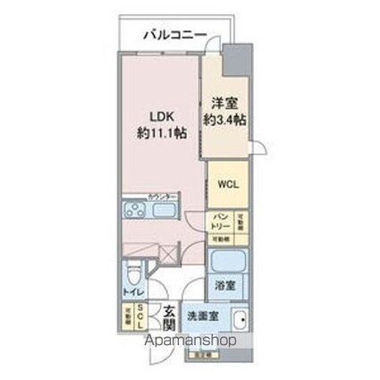 愛知県名古屋市東区筒井２丁目[1LDK/40.56m2]の間取図