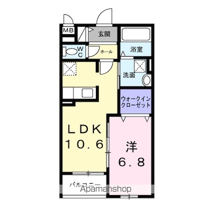 ヴェールフォンセ[1LDK/43.12m2]の間取図