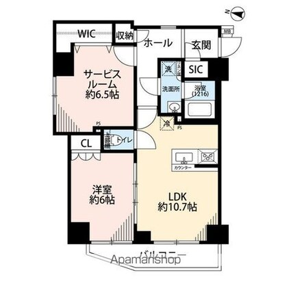 プレール・ドゥーク板橋舟渡[1SLDK/55.85m2]の間取図
