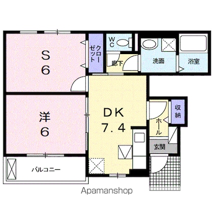 アメニティ　ハウス[1SDK/46.45m2]の間取図