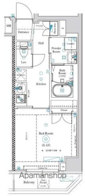 ＡＲＫＭＡＲＫ等々力[1K/26.02m2]の間取図
