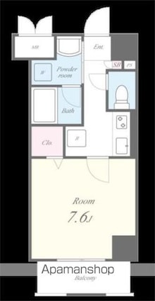 メゾンユーキ[1K/26.42m2]の間取図