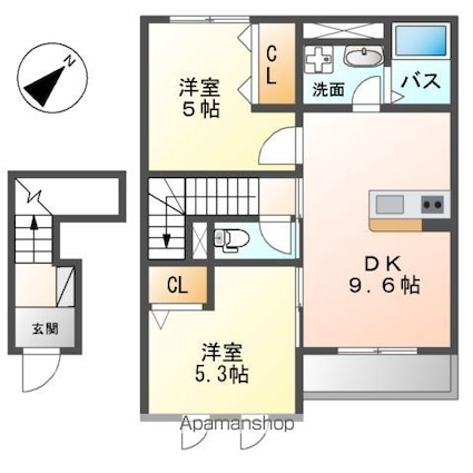 アラ・モードⅡ[2DK/50.98m2]の間取図