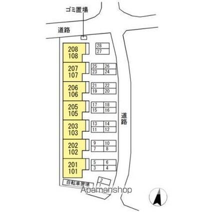 リヤンＡＪⅢ[2LDK/52.84m2]の配置図