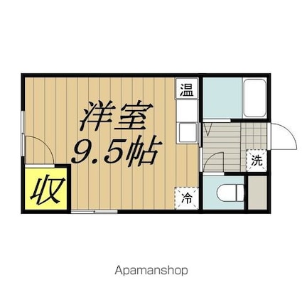 シャトリオン上牧Ｄ[1R/23.18m2]の間取図