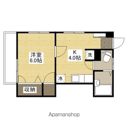 服部ビル[1K/30.9m2]の間取図