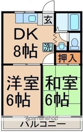 グリーンパーク佐伯Ａ[2DK/39.7m2]の間取図