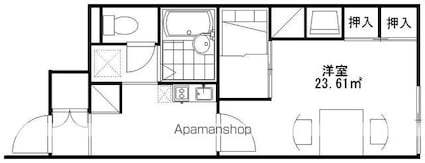 レオパレスＷｉｎｇ日野[1K/23.61m2]の間取図
