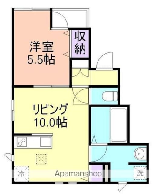 Ｓｏｌｉｓ島崎町[1LDK/38.92m2]の間取図