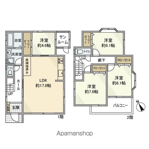 桜木北戸建の間取り