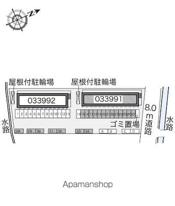 レオパレスサンハイム中島Ａ[1K/23.18m2]の配置図