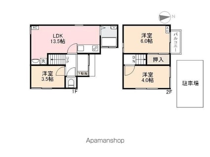 香川県高松市高松町[3LDK/51.03m2]の間取図