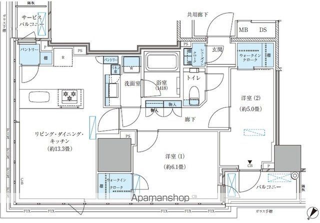 パークアクシス五反田スカイタワーの間取り写真