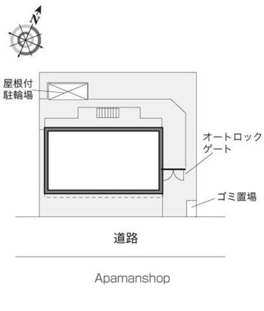 レオパレスカーサ１９[1K/19.87m2]の配置図