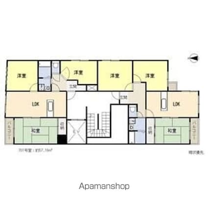 ヴィラパーク本町[3LDK/57.16m2]の間取図