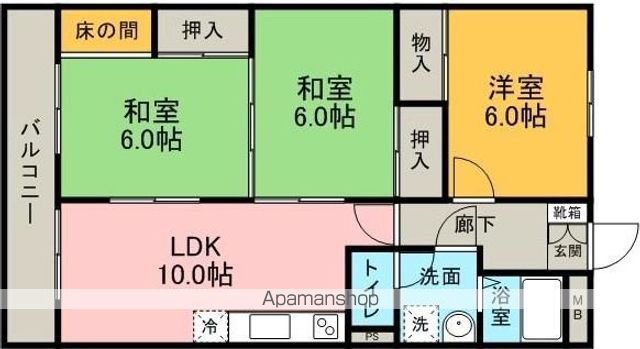 【福岡市東区土井のマンションの間取り】