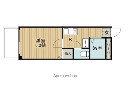 レジデンス９２３長地[1K/19.4m2]の間取図
