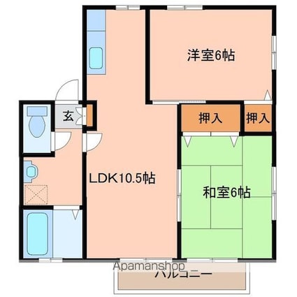 ドリームハウスＣ[2LDK/49.85m2]の間取図