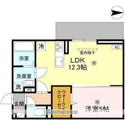 ＤーＲＯＯＭ山上[1LDK/42.79m2]の間取図