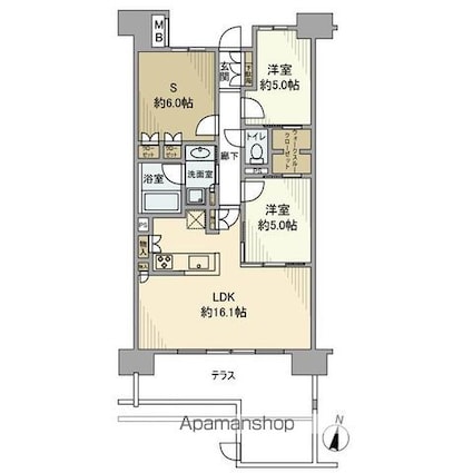 東京都八王子市明神町４丁目[2SLDK/71.23m2]の間取図