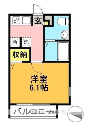 東京都杉並区永福２丁目[1K/22.35m2]の間取図