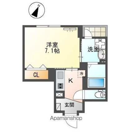 ボス　バレー[1K/26.45m2]の間取図