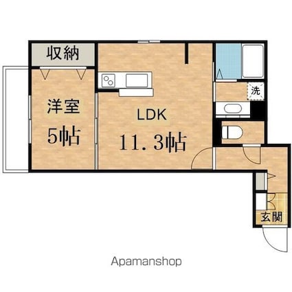 アセットコート堀之内[1LDK/42.24m2]の間取図