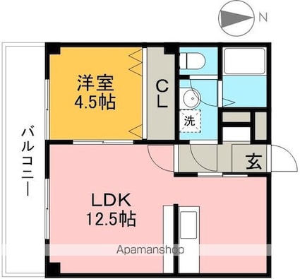 グランパレスパゴダ[1LDK/35.47m2]の間取図
