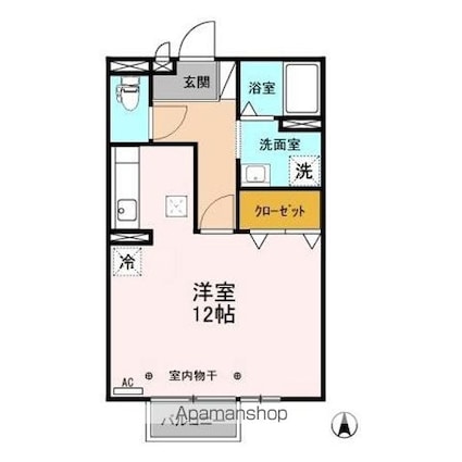 セジュール橋詰[1R/33.39m2]の間取図