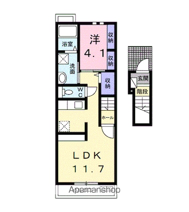 グランデＭ[1LDK/40.09m2]の間取図