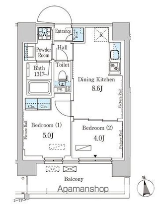 パークアクシス柏[2DK/40.18m2]の間取図