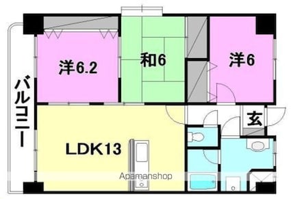 フォーレスト２１[3LDK/68.94m2]の間取図