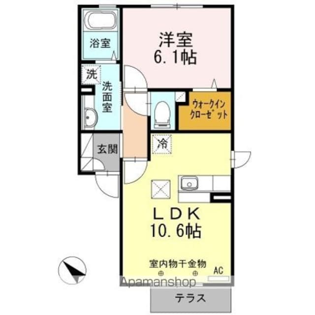 ウィステリア　Ａ[1LDK/41.11m2]の間取図