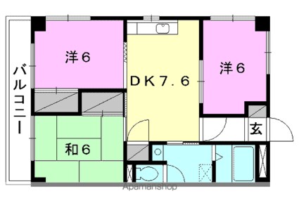 コート・リジェール[3DK/58.5m2]の間取図