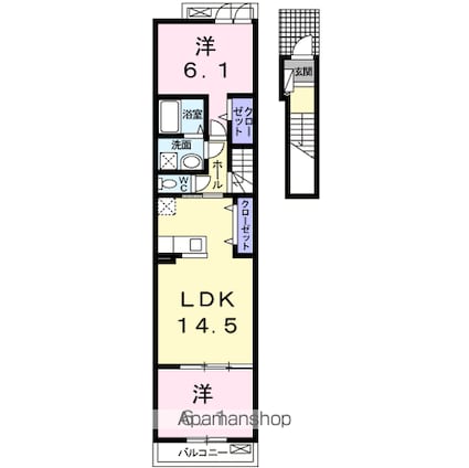 ディアコート[2LDK/58.21m2]の間取図