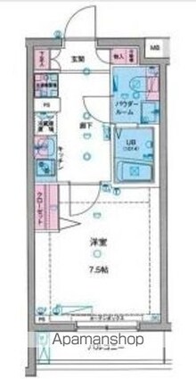 ＧＥＮＯＶＩＡ亀戸水神ｓｋｙｇａｒｄｅｎ[1K/25.75m2]の配置図