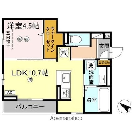 ｃａｍｐａｎｅｌｌａ江波二本松[1LDK/40.36m2]の間取図